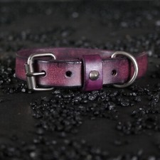 Vintage Pink Leather Dog collar. Handmade. 1 ...