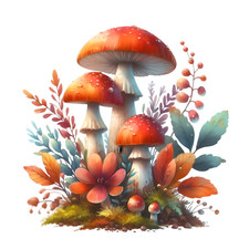 Wall decal sticker mushroom wall sticker 18 x 18 cm large