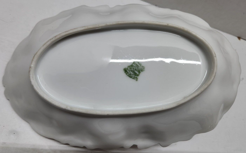 Antike Weimar Germany Korbschale mit Henkel floral - Bild 5 von 7