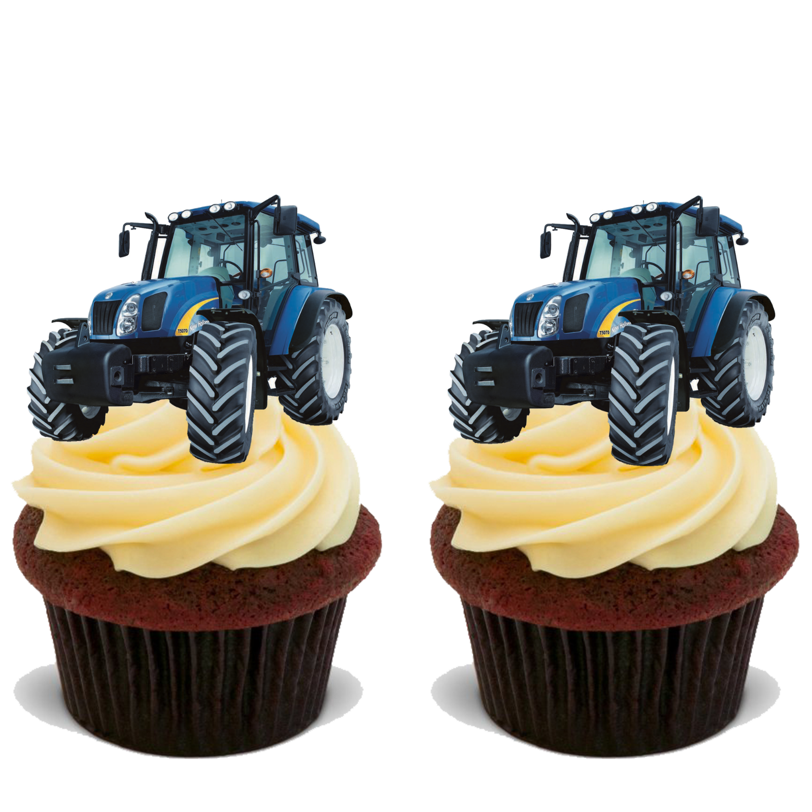 35x TRACTOR Premium Edible Stand Up Rice Wafer Cup Cake Toppers FARM FARMER D5