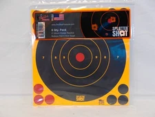 Pro-Shot Splatter Shot 8" Orange Bullseye Target Self-Adhesive 6 Pack- 8BORNG6PK