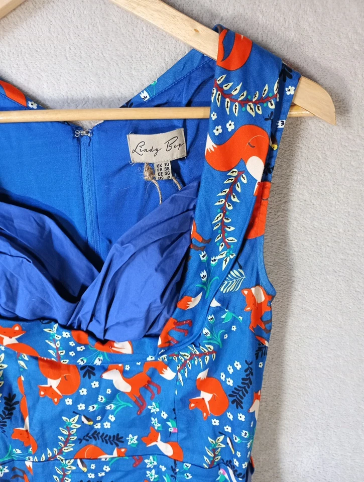 Линди Bop платье женщин ретро Fox синий оранжевый UKS 10 Pin вверх шевелиться карандаш и ремень - Изображение 3 из 4