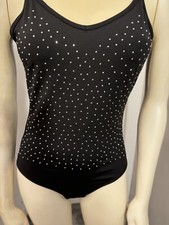 Women Tank Top Bodysuit Black Size Small.