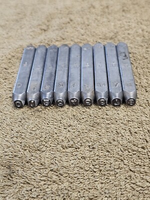H/D HD 1/8'' Steel Tag Number Dies Punches Punch Stamp 0-99 Metal Wood Set
