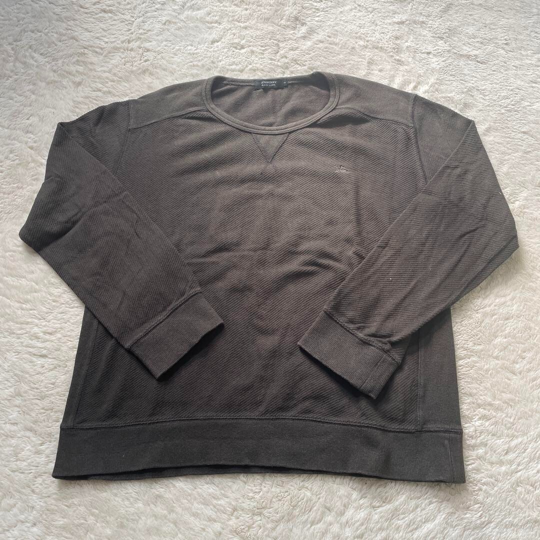 BURBERRY BLACK LABEL Sweatshirt Dark Gray Pullover Logo Men Size 3/M-L Used