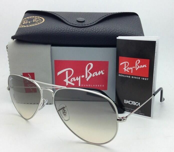 Ray-Ban Sunglasses RB 3025 Aviators 003/32 58-14 Silver Frame Grey