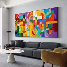 Hand Painted Oil Painting on Canvas  Abstract Wall Art Paintings Green