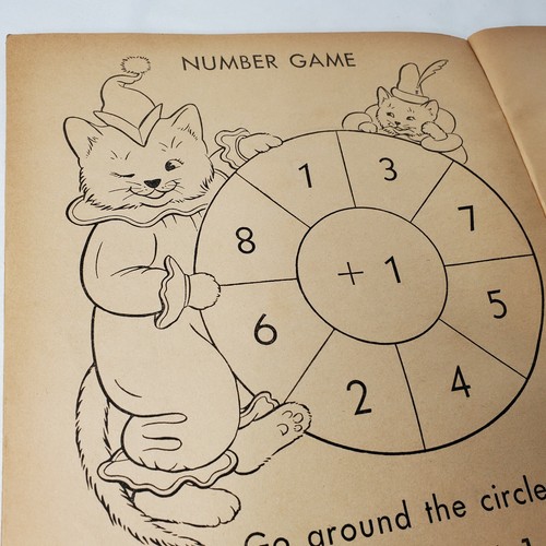 Vintage 40s ABC Coloring Book Dogs Cats Nursery Decor Used Merrill Co Chicago - Picture 6 of 12