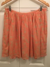 Old Navy Pink Beige Floral Full Gathered Skirt Size 6 100 Cotton Lined EUC 