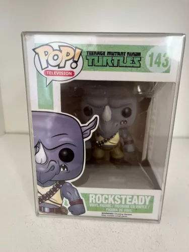 BNIB FUNKO POP VINYL #143 TEENAGE MUTANT NINJA TURTLES ROCKSTEADY FIGURE TMNT