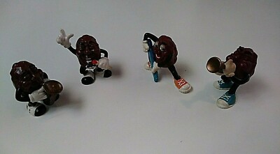 VTG LOT=4 1987/1988 California Raisins Music Band, Guitar/Trumpet/Sax/Singer. 