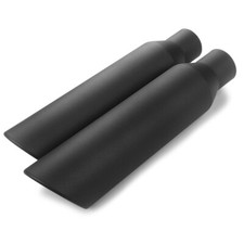 Black Universal Angle Cut Stainless Steel Exhaust Tips 2.5 17 4 Outlet 2piece