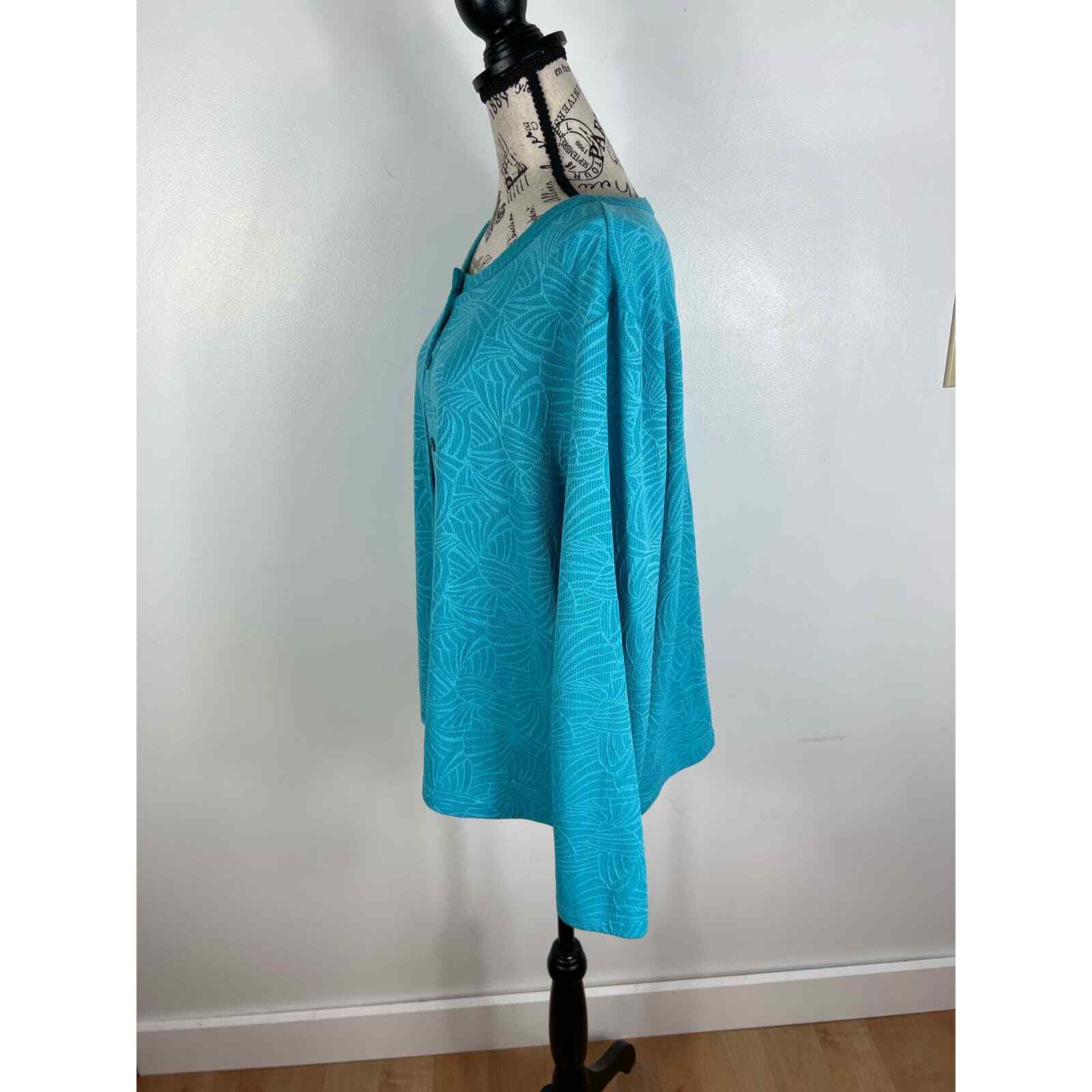 Erika Light Blue Patterned Button Up Cardigan - image 8