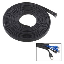 Black Mesh Sleeve Protective Tube PET Material 6m Flame-retardant Tube 16-31mm