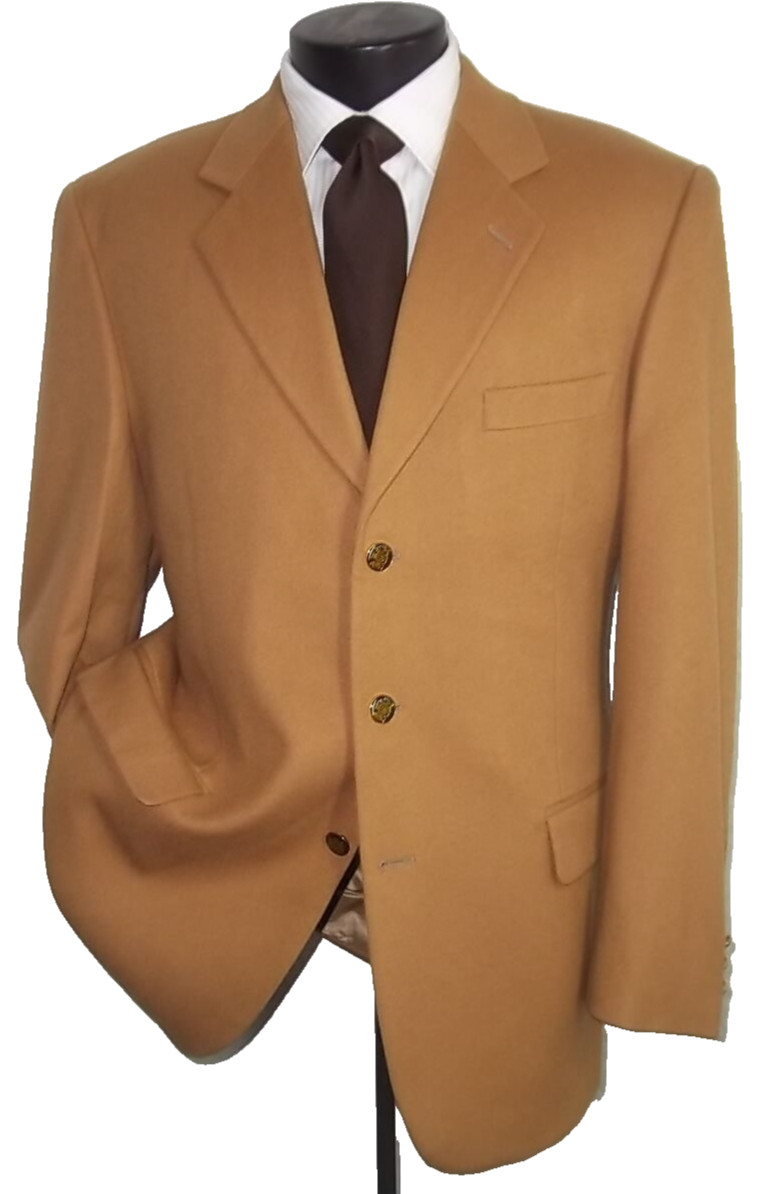 Pancaldi&B Solid Beige 3 Buttons Flannel Wool Coa… - image 1