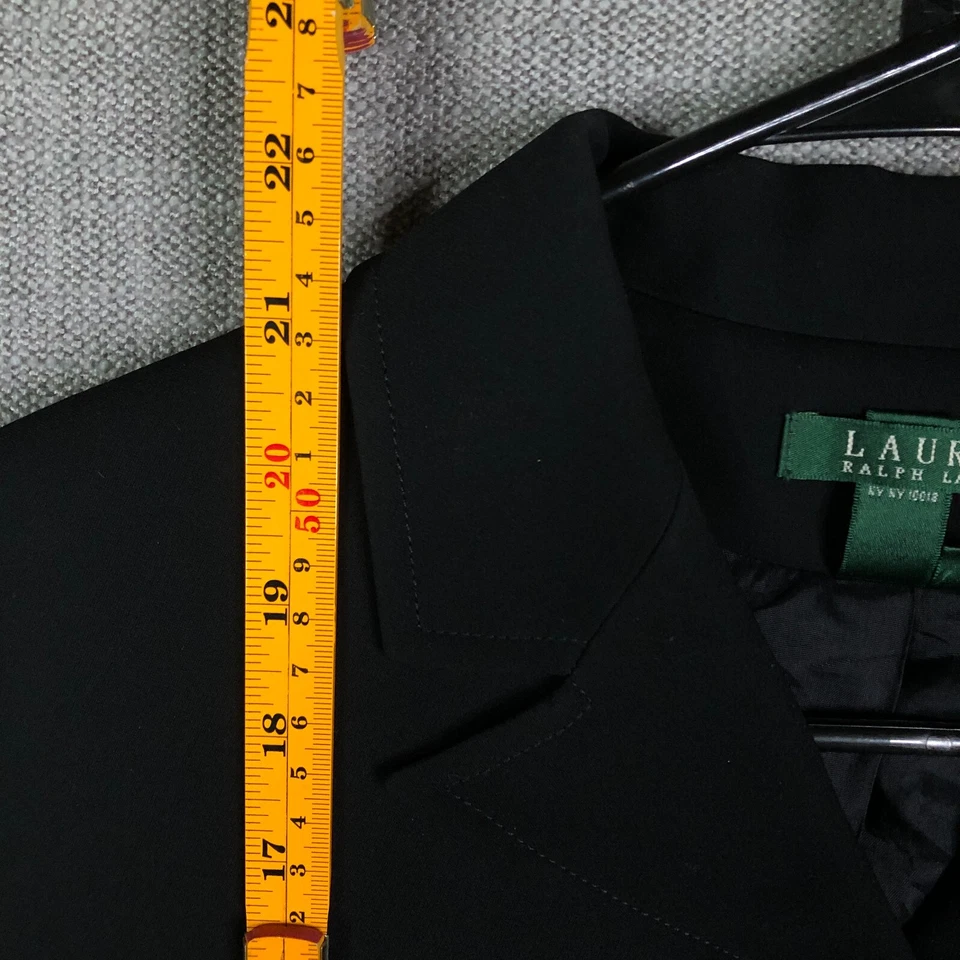Blazer LRL Ralph Lauren para mujer 8 negro 7 botones hombreras negocios Foto 4 de 4