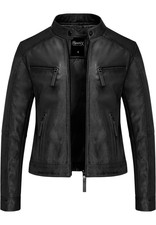 Damen Echtleder Jacke Biker Zipper Lederjacke...