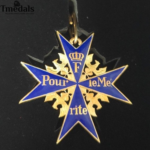 German WW1 Order of Blue Max Pour Le Mérite Medal - 100% Silver!! Museum Replica - Picture 5 of 7
