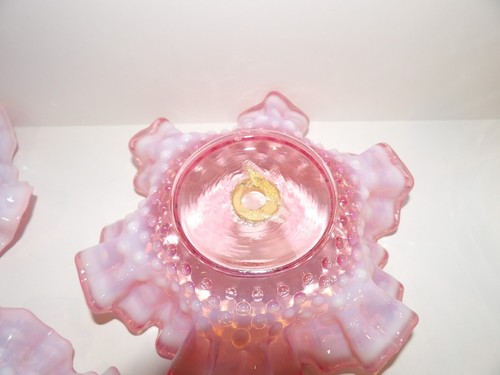 RARE FENTON CRANBERRY OPALESCENT HOBNAIL 5 ARM HANGING LIGHT FIXTURE~NEEDS WIRED - Picture 22 of 24