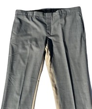 Vintage PRADA dress Pants Wool Gray With Kaki Stripe Size 54 Used 40x33” Mint