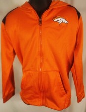 NFL Team Apparel-Kid's orange Denver Broncos full zipper hoodie size 7