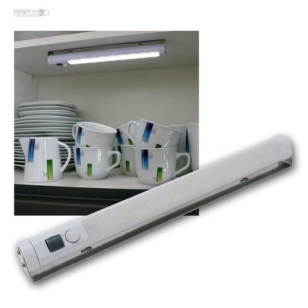 Led Unterbauleuchte Mit Pir Bewegungsmelder Leds Weiß Batteriebetrieb Leiste-image