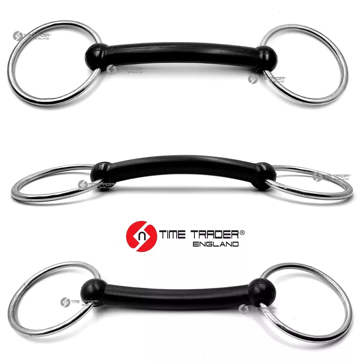 Loose Ring 3inch Ring Rubber Mullen Mouth Snaffle Horse Bit All Sizes 3.5