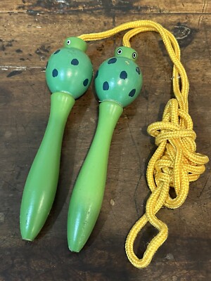 FROG WOOD HANDLE Kids Rope Training Fitness Jump Rope Jumping Exercise Equipment