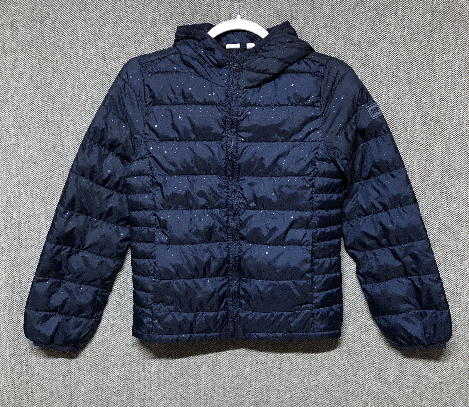 Gap Kids Quilted Jacket Girls Size XL Regular Navy Blue Hooded