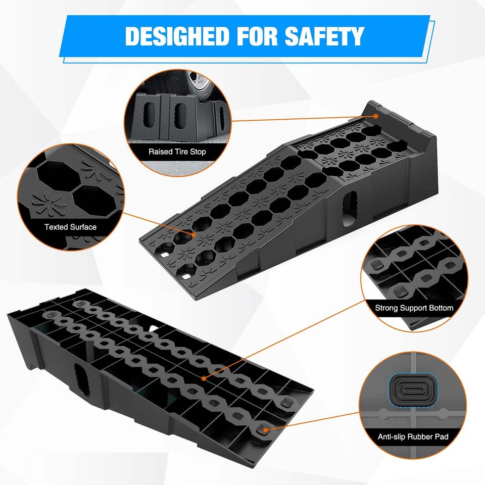 Nilight 6.7Inch Lift Heavy Duty Truck Ramps 16000lb Capacity Portable ...