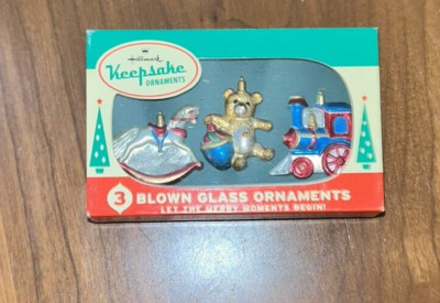 Hallmark 2016 Nifty Fifties Keepsake Ornament 3 Blown Glass Ornaments
