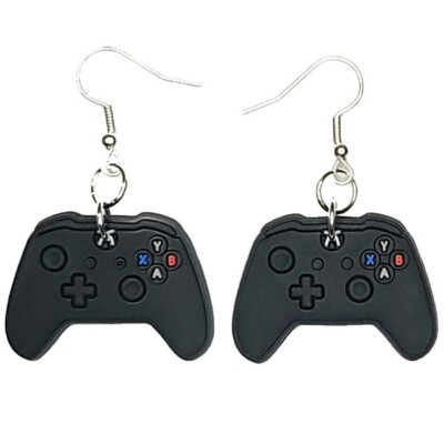 Game Controller Earrings Handmade Hypoallergenic Silver Plated Fishhooks