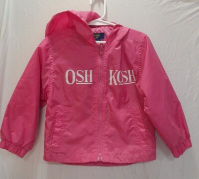 Osk Kosh Girl Size Pink Windbreaker Jacket Zip-up With Hood