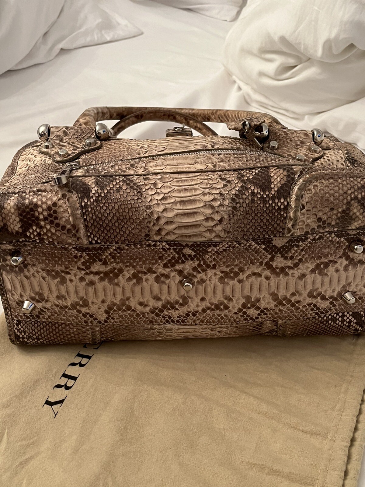 Burberry Limited Edition Python Design Leather La… - image 4