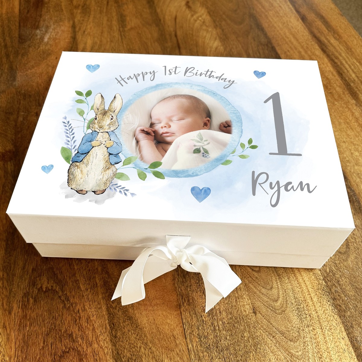 1st One Boy Blue Photo Peter Rabbit Cute Personalised Keepsake