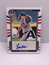Luke Holman 2024 Panini Stars & Stripes USA Logo Jersey Patch Auto #4/4 BOOKEND