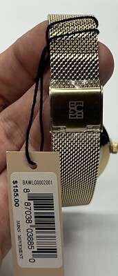 BCBG Maxazria 3D Flower Mesh Strap Gold Tone Watch  display picture 1