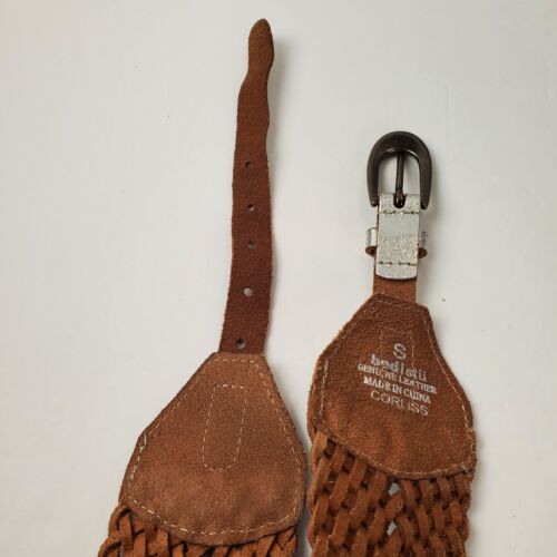 BED STU Size Small 29" Corliss Silver Metallic Woven Braided Corset Leather Belt - Picture 10 of 12