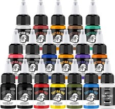 Professional Tattoo Ink Set 17 Colors And Thinner Bottle 20ml Each Pigment Kit