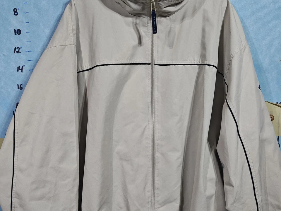 Perry Ellis America Jacket Mens 2XL Beige Full Zip Lightweight Windbreaker - Image 4 of 4