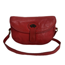 Vintage Etienne Aigner Red Leather Handbag Purse Shoulder Crossbody Bag