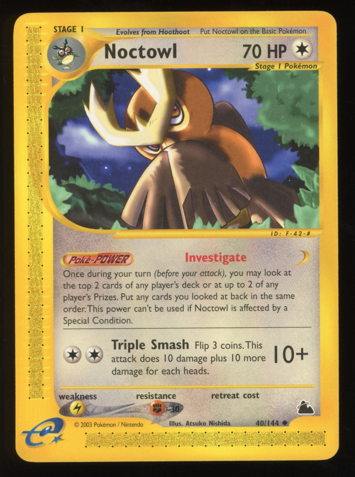 Noctowl Pokemon TCG Skyridge 40/144 Uncommon Near Mint or Better