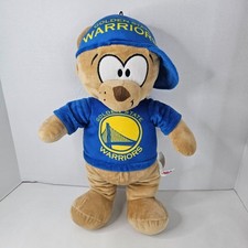 Golden State Warriors Teddy Bear Plush Brown Blue Shirt Hat NBA Stuffed Animal