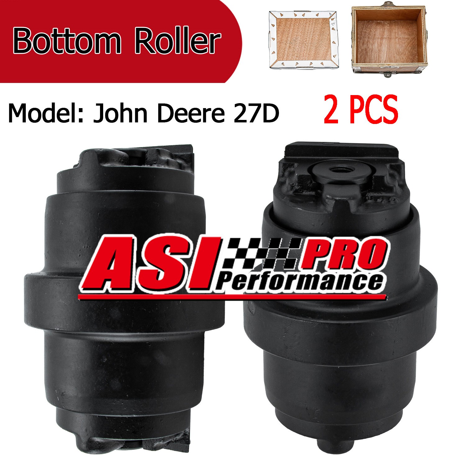 2pcs Track Bottom Roller for John Deere 27D Excavator Heavy Duty Undercarriage