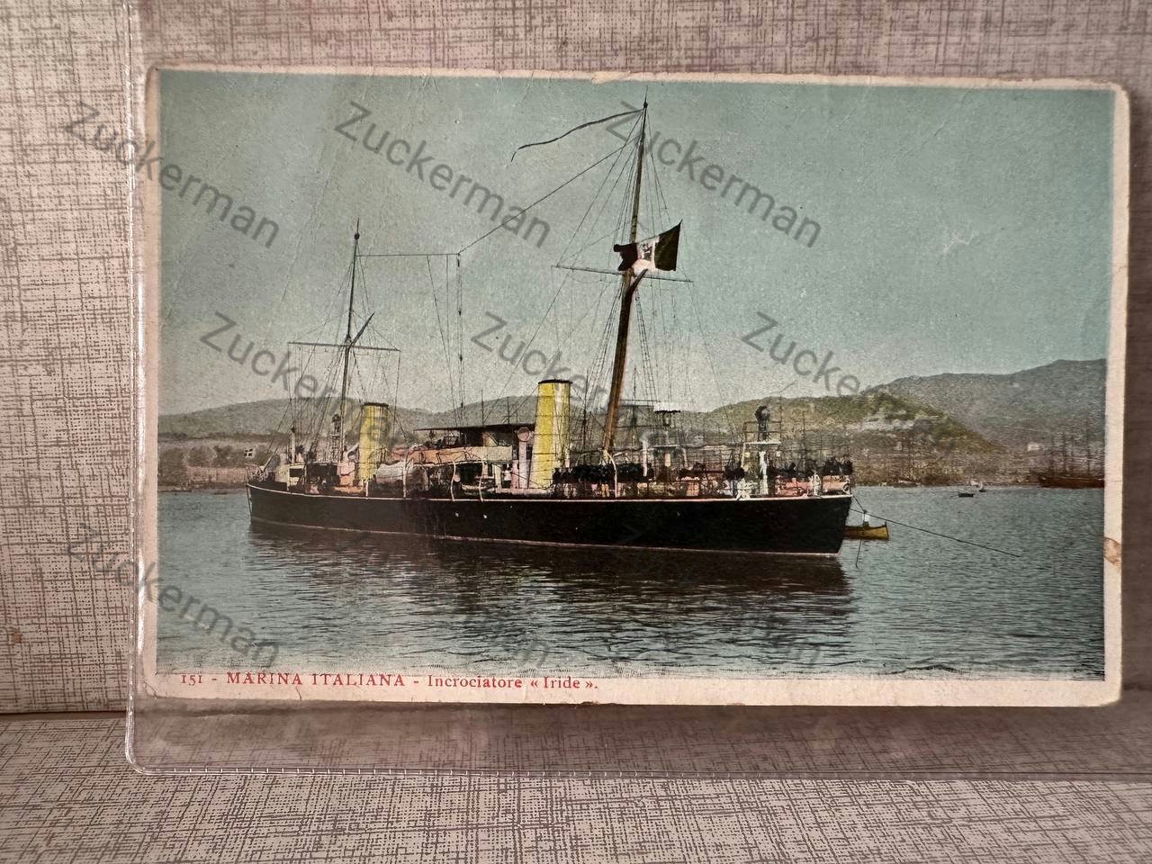cartolina INCROCIATORE IRIDE NAVE antica marina militare guerra