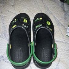 SKECHERS Foamies Unisex Kids Clog Sandals Black/Green Slip-On Size 3 407064L