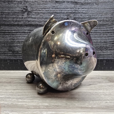 Vintage ONEIDA SILVERSMITHS 5'' PIGGY BANK Rare