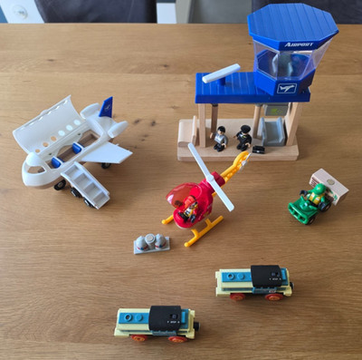 BRIO Feuerwehr Hubschrauber & ATV Einsatzfahrzeug + Playtive Junior Flughafen 