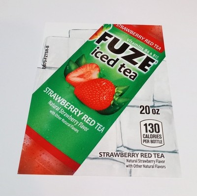 Fuze Iced Tea Strawberry Red Tea Dixie Narco & Vendo Flavor Strip 20 oz. Bottle