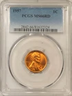 1957 LINCOLN CENT - PCGS MS-66 RD